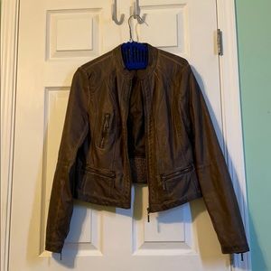 Brown leather jacket